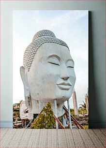 Πίνακας, Large Buddha Head Sculpture Μεγάλο Γλυπτό Κεφαλής του Βούδα