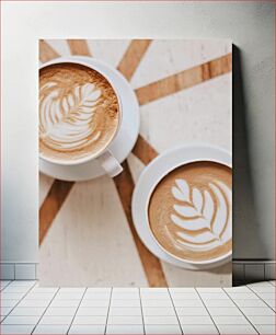 Πίνακας, Latte Art with Leaves Latte Art με Φύλλα
