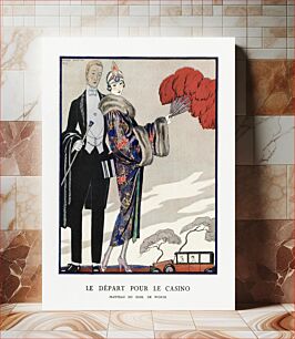 Πίνακας, Le départ pour le casino, Manteau du soir, de Worth (1923) by George Barbier