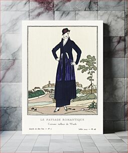 Πίνακας, Le paysage romantique: Costume tailleur de Worth (1914) by Bernard Boutet de Monvel, published in Gazette de Bon Ton