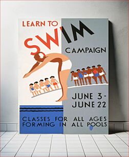 Πίνακας, Learn to swim campaign Classes for all ages forming in all pools (1936 and 1940) by Wagner