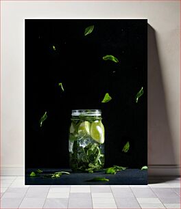 Πίνακας, Lemon and Mint in a Jar Λεμόνι και μέντα σε βάζο