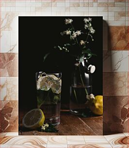 Πίνακας, Lemon Water with Flowers Λεμονόνερο με Λουλούδια
