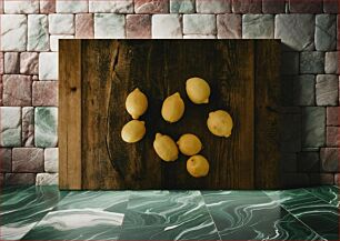 Πίνακας, Lemons on Wooden Table Λεμόνια σε ξύλινο τραπέζι