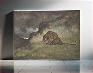 Πίνακας, Leopard Watching Serpent by Antoine-Louis Barye
