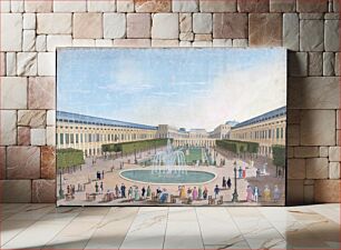 Πίνακας, "Les jardins du Palais-Royal". Dessin de Courvoisier, début du XIXème siècle. Paris, musée Carnavalet