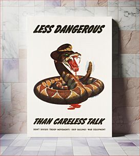 Πίνακας, Less dangerous than careless talk. Don't discuss troop movements, ship sailings, war equipment (1944) chromolithograph art by Albert Dorne