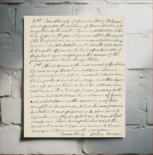 Πίνακας, Letter from John Werge dated 30th May 1898 to Adams (two page ms)