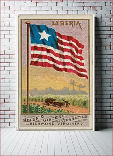Πίνακας, Liberia, from Flags of All Nations, Series 1 (N9) for Allen & Ginter Cigarettes Brands