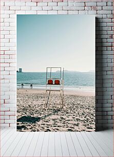 Πίνακας, Lifeguard Stand on the Beach Στάση Ναυαγοσώστη στην Παραλία