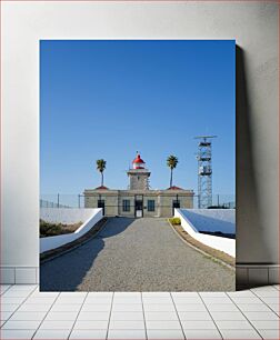 Πίνακας, Lighthouse and Tower Against Clear Sky Φάρος και Πύργος ενάντια στον καθαρό ουρανό