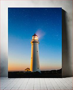 Πίνακας, Lighthouse Under a Starry Sky Φάρος κάτω από έναν έναστρο ουρανό
