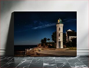 Πίνακας, Lighthouse Under Starry Sky Φάρος κάτω από τον έναστρο ουρανό