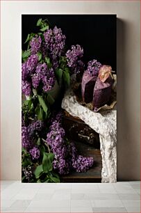 Πίνακας, Lilac Flowers and Lavender Cake Λουλούδια λιλά και κέικ λεβάντας