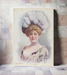 Πίνακας, Lillian Russell, from the Actresses series (T1), distributed by the American Tobacco Co. to promote Turkish Trophies Cigarettes, reproduction of painting by Frederick Moladore Spiegle
