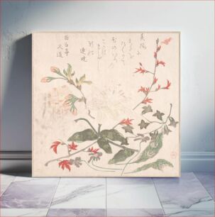 Πίνακας, Lily, Violets, Cherry Blossoms, Forsythia, and a Branch of Red Maple