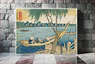 Πίνακας, Line-fishing in the Miyato River (ca.1833) in high resolution by Katsushika Hokusai