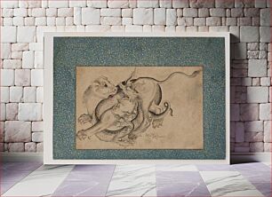 Πίνακας, Lion and Dragon in Combat by Muhammad Baqir