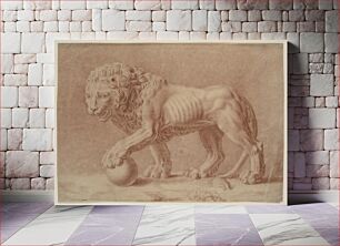 Πίνακας, Lion facing left with left forepaw on globe by Isaac Taylor