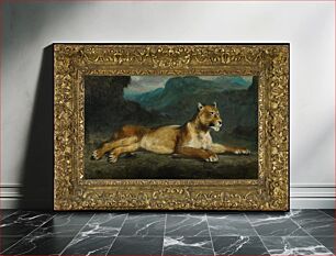Πίνακας, Lion lioness reclining