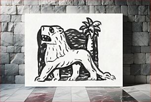 Πίνακας, Lion stands in front of a palm tree (ca. 1891–1941) by Leo Gestel