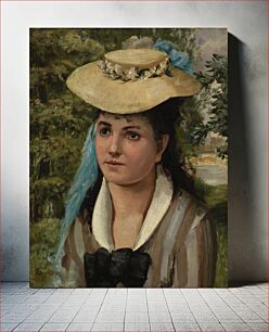 Πίνακας, Lise in a Straw Hat (Jeune fille au chapeau de paille) by Pierre Auguste Renoir