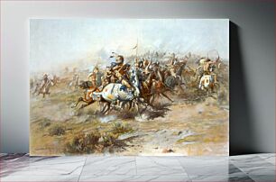 Πίνακας, Lithograph showing the Battle of Little Bighorn, from the Indian side