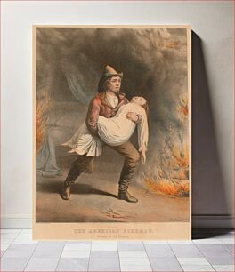 Πίνακας, Lithograph, "The American Fireman Series - Prompt to the Rescue", Smithsonian National Museum of African Art