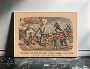 Πίνακας, Lithograph, "The Darktown Fire Brigade: Hook and Ladder Gymnastics" (3)