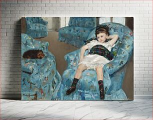 Πίνακας, Little Girl in a Blue Armchair (1878) by Mary Cassatt