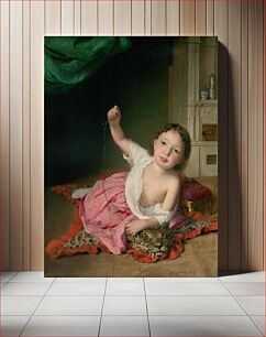 Πίνακας, Little girl playing, Johann Baptist Reiter