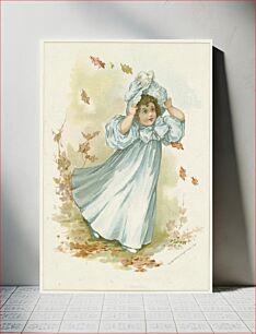 Πίνακας, Little girl with autumn leaves