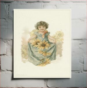 Πίνακας, Little girl with sunflowers