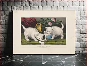 Πίνακας, Little white kitties: into mischief (1871) by Currier & Ives