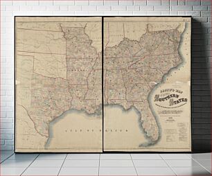 Πίνακας, Lloyd's map of the Southern States, showing all the railroads, their stations & distances : also the counties, towns, villages, harbors, rivers, and forts