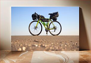 Πίνακας, Loaded Touring Bicycle on Beach Φορτωμένο τουριστικό ποδήλατο στην παραλία