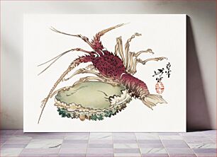 Πίνακας, Lobster and Abalone (1880) by Tsukioka Yoshitoshi