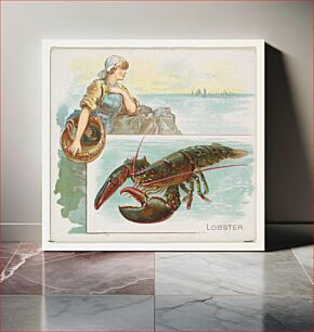 Πίνακας, Lobster, from Fish from American Waters series (N39) for Allen & Ginter Cigarettes issued by Allen & Ginter