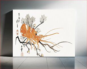 Πίνακας, Lobster on a plum and a pine branch (1818) by Shibata Gitō