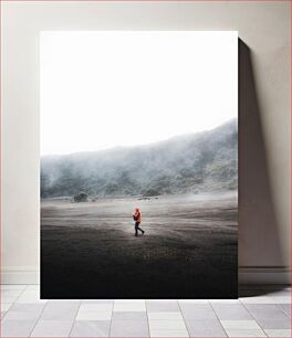 Πίνακας, Lone Traveler in Misty Landscape Μοναχικός ταξιδιώτης στο ομιχλώδες τοπίο