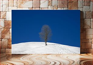 Πίνακας, Lone Tree in Snowy Landscape Μοναχικό δέντρο στο χιονισμένο τοπίο