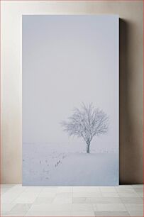 Πίνακας, Lone Tree in Snowy Landscape Μοναχικό δέντρο στο χιονισμένο τοπίο