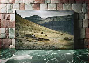 Πίνακας, Lonely Cabin in Mountain Landscape Μοναχική Καμπίνα σε Ορεινό Τοπίο