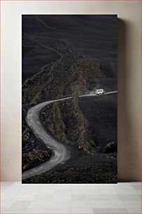 Πίνακας, Lonely Road Through Volcanic Ash Μοναχικός δρόμος μέσα από την ηφαιστειακή τέφρα