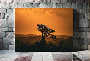 Πίνακας, Lonely Tree at Sunset Μοναχικό δέντρο στο ηλιοβασίλεμα