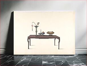 Πίνακας, Long Dark Table with Decorative Objects