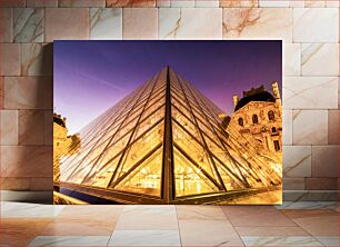 Πίνακας, Louvre Pyramid at Sunset Πυραμίδα του Λούβρου στο ηλιοβασίλεμα