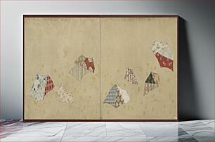 Πίνακας, Low screen with design of textile fragments, Ogawa Ritsuo