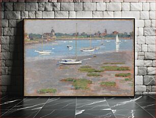 Πίνακας, Low Tide, Riverside Yacht Club by Theodore Robinson