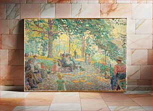 Πίνακας, Ludovic Vallée (1864-1939). "L'après-midi au parc Montsouris". Huile sur carton marouflé sur bois. Paris, musée Carnavalet